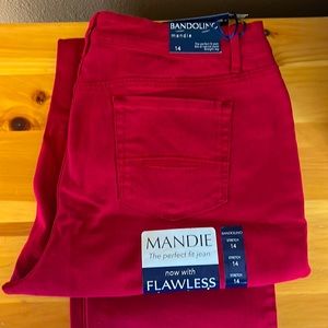 BRAND NEW WITH TAGS! Bandolino Red Jeans, size 14